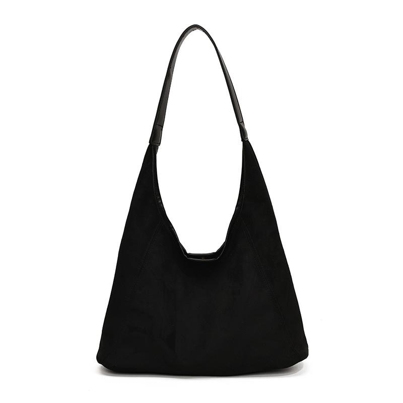 

Suede big bag women s new temperament versatile commuter shoulder underarm bag large capacity tote bag чорний