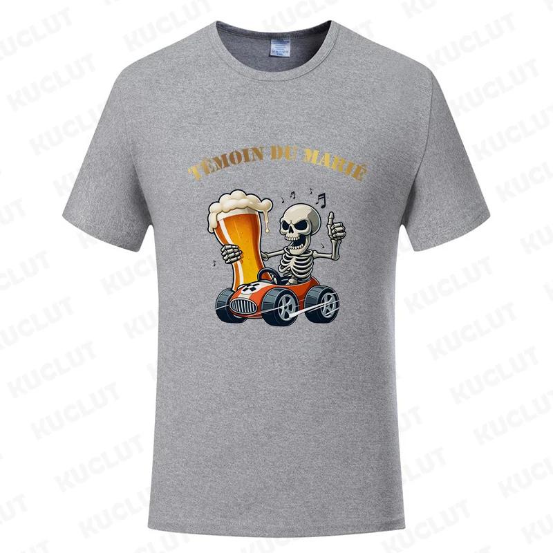 Team Groom Squad Trauzeuge T-Shirt Groomsman T-Shirts Französische Herren Bier Junggesellenabschieds-Shirt Hochzeit Y2K Tops