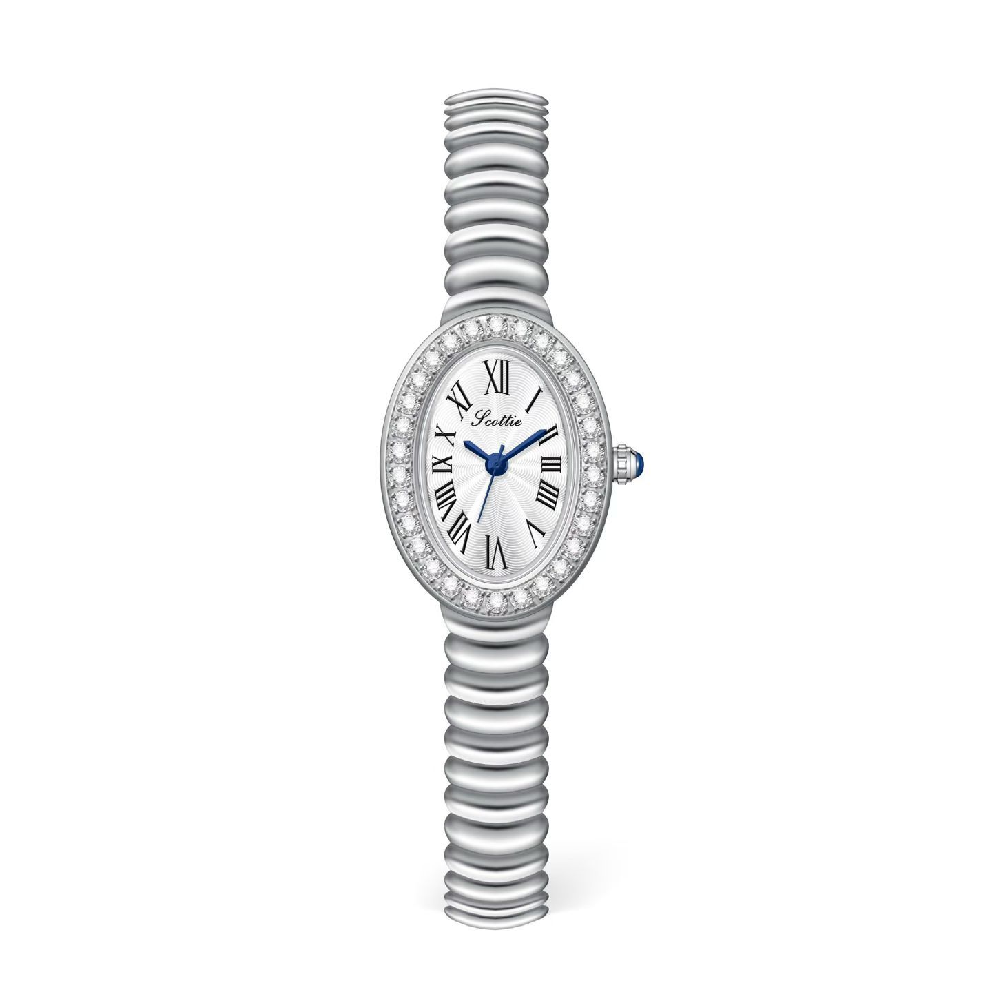 9893B Diamond-Encrusted Oval Watch Fashion Chain Women S Watch