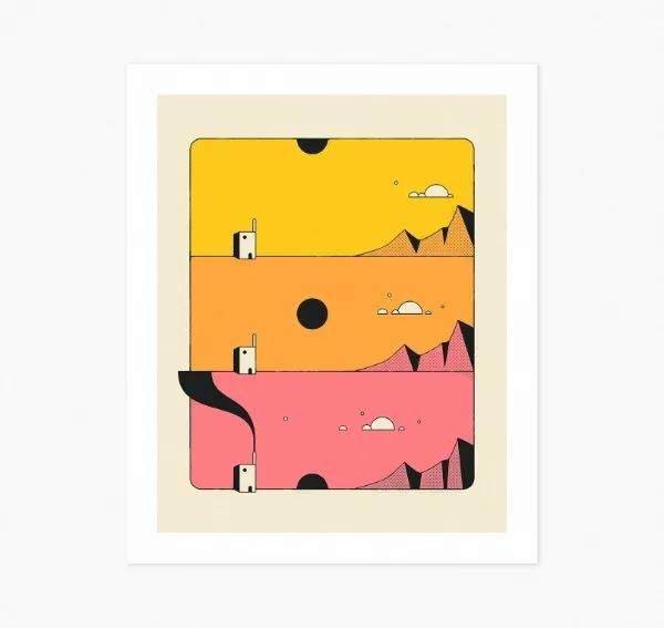 Minimalist Abstract Painting Poster Sunset Illustration Science Fiction Canvas Printing Home Room Wall Decor Frameless Painting