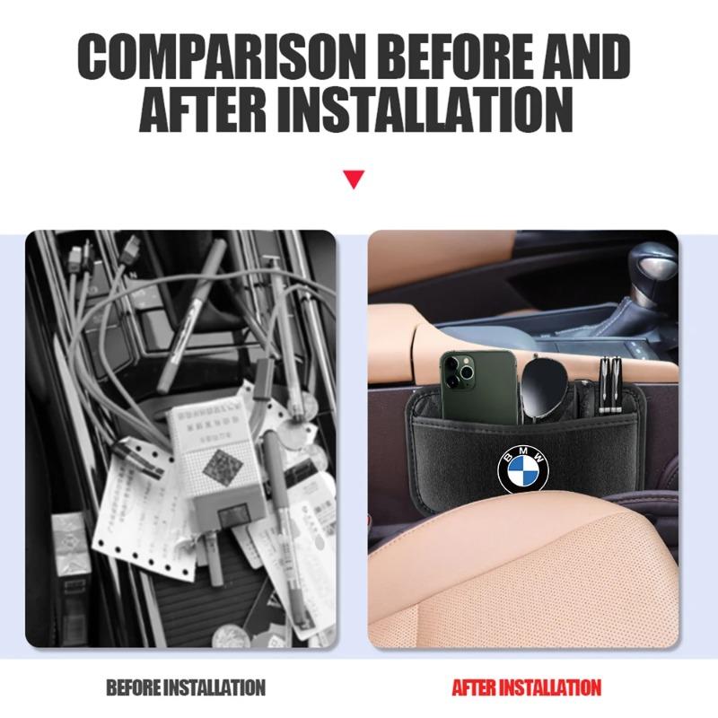 1 szt. Samochodowe Organizery Samoprzylepne Kieszonki Pudełko do Przechowywania w Samochodzie Torba Kolekcjonerska na Karty Telefon Klucze Samoprzylepna Kieszonka do BMW M Performance