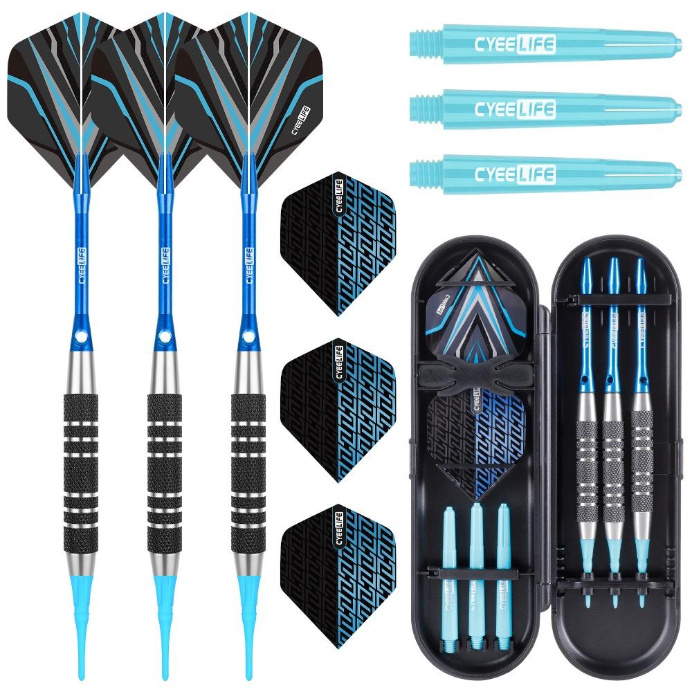 3pcs 18g Soft Tip Darts - Stainless Steel Electronic Darts with Interchangeable PC & Aluminum Shafts