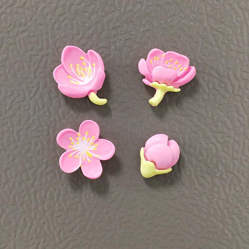 4/12pcs Fridge Magnets Blossom Cherry Flower Pastoral Cute Refrigerator Magnetic Sticker Message Whiteboard Sticker