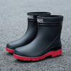 New short tube waterproof shoes men's rain shoes Korean version fashionable wear-resistant kitchen work non-slip rain boots