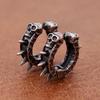 Stainless Steel Retro Black Skull Clip Earring Women Punk Hip Hop Hypoallergenic Earrings Fashion Charm Male Jewelry Accessories