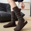 Winter and Autumn Checkered Dark Patterned Calf Socks, Warm and Slimming. Calf Socks for Children, Thick Wool Long Socks. College Style.