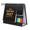 Monthly Schedule Organizer Desk Calendar 2027, Standing Flip Desktop with Sticker Portable Coil Bound Planner Notepad, Twin-Wire Binding 12