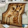Bohemian Giraffe Flannel Blanket - Soft All-Season Throw for Bed/Couch, Earthy Animal Print, Cozy Gift for Women & Teens, Decor
