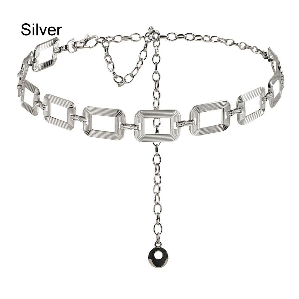 

Металлический пояс-цепочка в стиле вестерн для ковбойки, регулируемый декорированный пояс для платьев/джинсов/свитеров серебряный