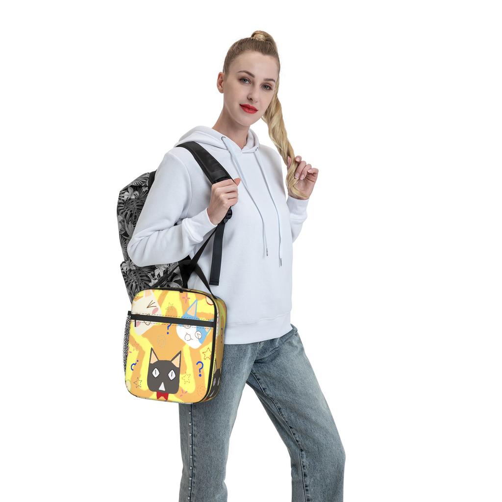 Toro Inoue Cat Lunch Bag  Travel Lunch Box For Men Fun Graphic Thermal Tote Handbags Oxford Portable Cooler Bag