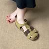 Baotou Sandals Women's Summer Wear Soft-soled Non-slip Birkenstocks Retro Color Matching Roman Shoes Versatile Casual Holes