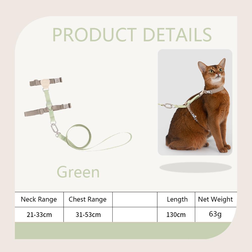 Cat Harness Leash Set Adjustable I-shaped Walking Cat Rope Chest Strap Pet Outdoor Supplies Breathable Harness Leash Puppy Cat