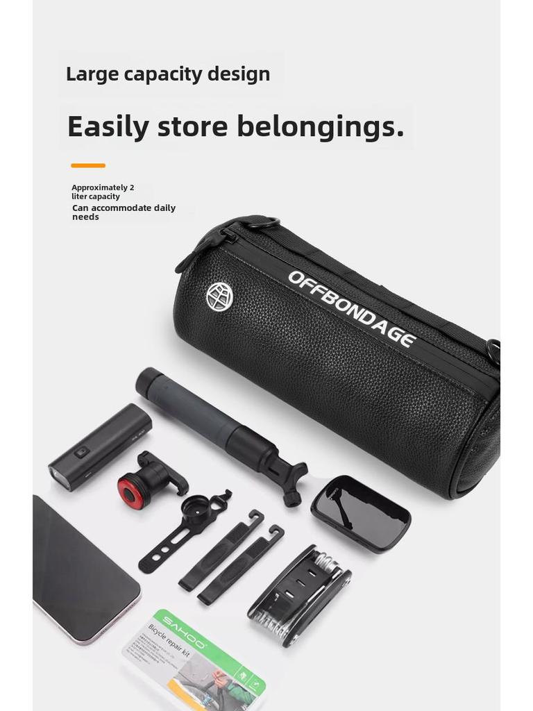 OFFBONDAGE Waterproof Front Bike Bag - Large Capacity Mountain Cycling Storage
