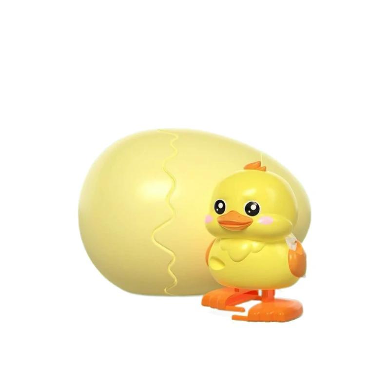 Cartoon With Eggshell Cute Duckling Dinosaur Egg Shape Using Clockwork Power Can Walk Animal Doll Home Desktop Fun Decoration