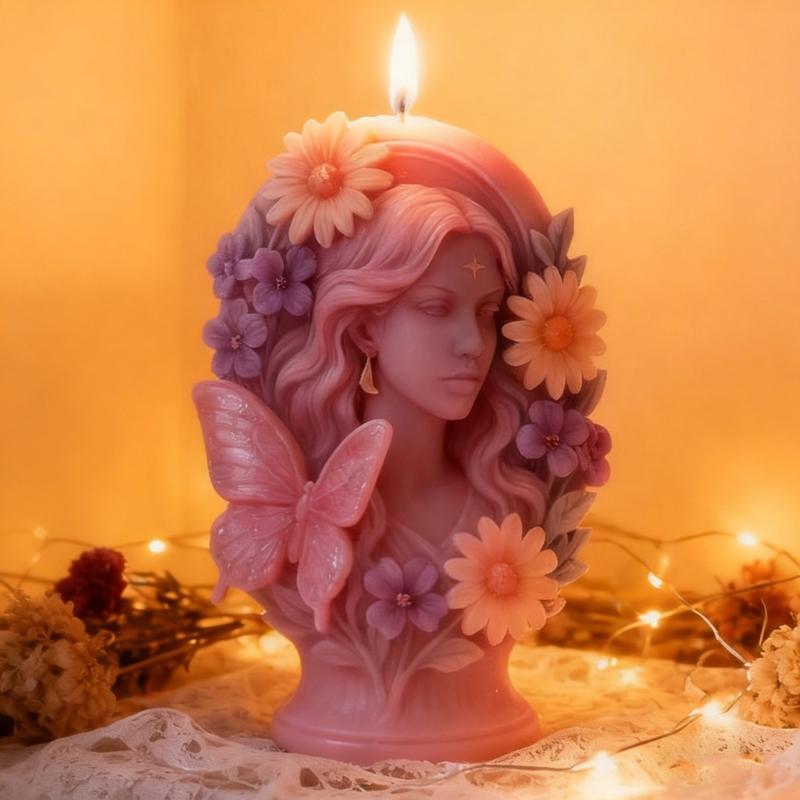 Food Grade Silicone Mould with Butterfly Girl Designs for Candle Making Craft Projects