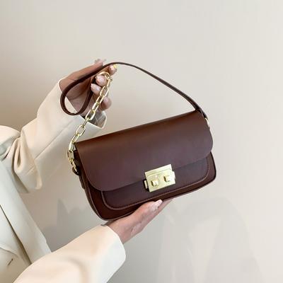 Retro módní jednoduchá texturovaná kabelka přes rameno, jarní všestranná kabelka do podpaží, temperamentní malá čtvercová kabelka Tide