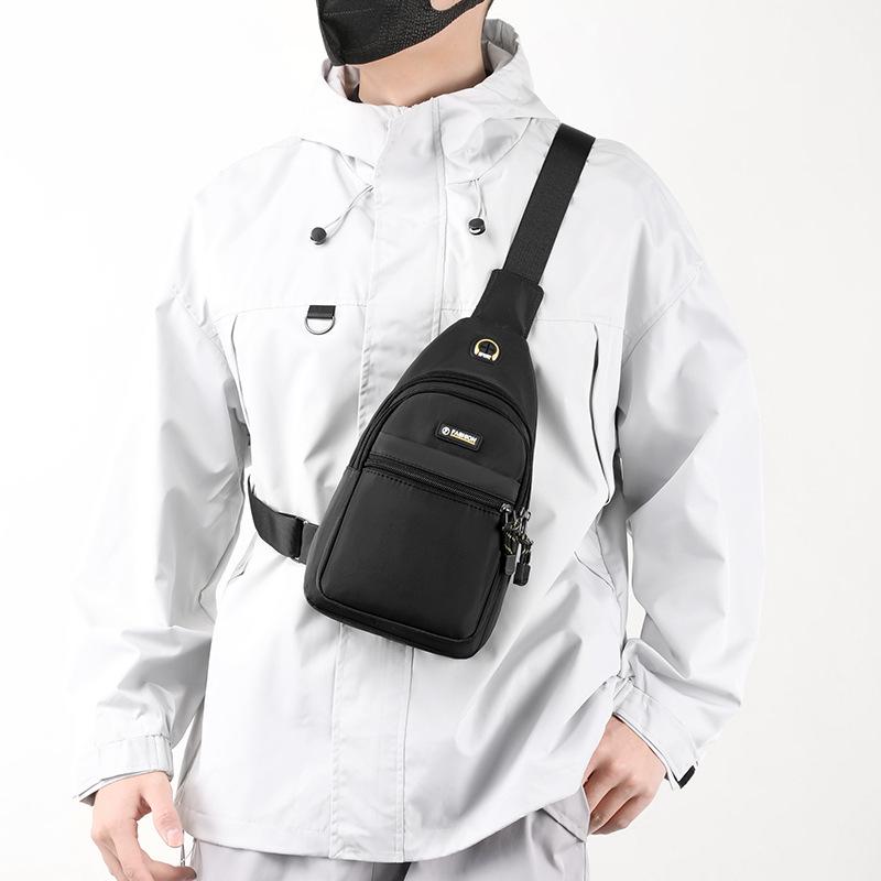 Stylish Men's Crossbody Chest Bag - Large Capacity & Multi-Compartment