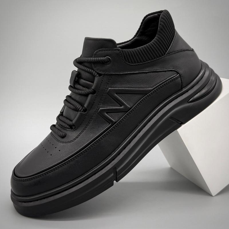 Men s Winter High-Top Leather Sneakers: Plus Velvet, Warm, Versatile, Fashionable, Casual. Size 43