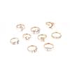 Bohemian Style New Set Ring Personalized 9-piece Love Butterfly Star Moon Set Crystal Combination Rings for Women Girls Zircon
