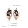 Kinel Shiny Black Zircon Rose Gold Color Drop Earrings For Women Luxury Fine Jewelry