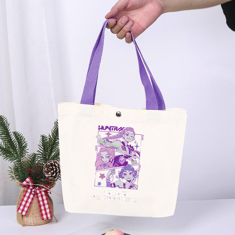 Anime Cartoon Print Student Commuting Trend Handbag Casual Lightweight Canvas Shoulder Bag
