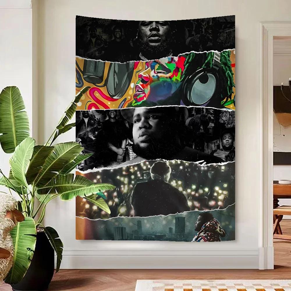 Rod Wave Singer Anime Chart Tapestry Bohemian Wall Tapestries Mandala Wall Art Decor