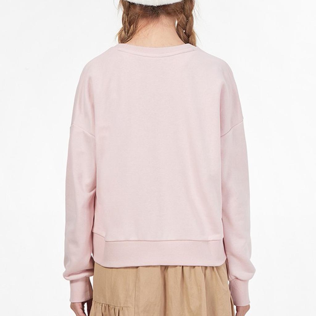 Puma Logo Print Sporty Crew Neck Sweatshirt Women Tops Pink 531382-36