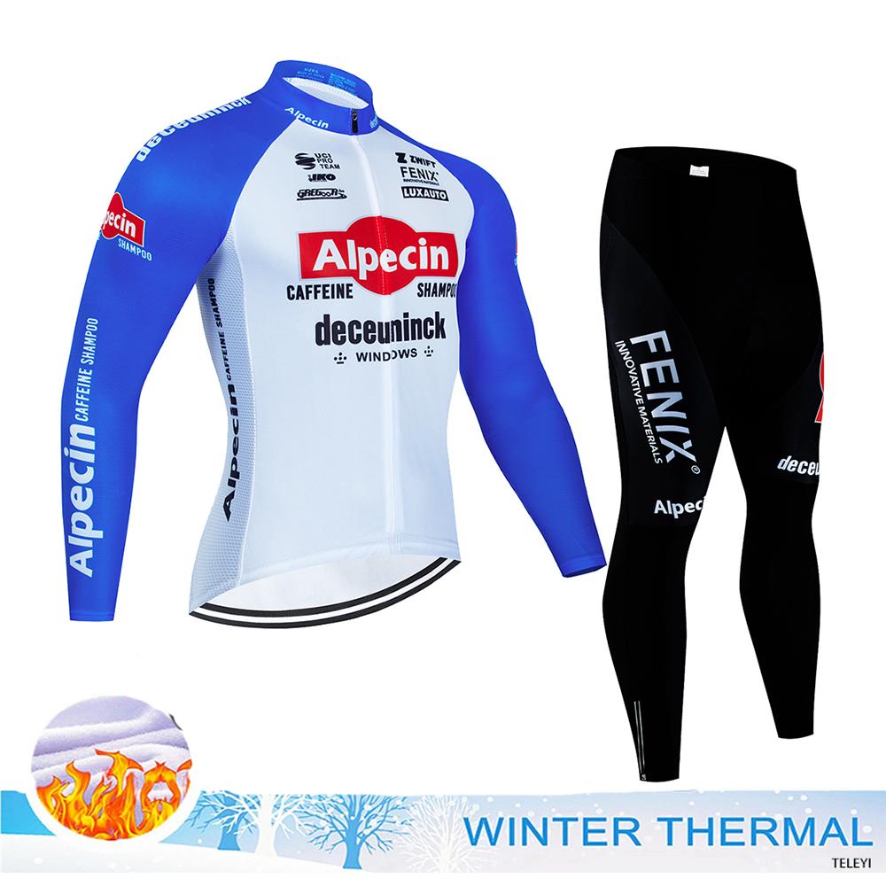 2025 Men's Cycling Outfit Set  Man Mountain Bike Jersey Clothes Winter Thermal Fleece Clothing Sportswear Bicycle Tricuta Bib