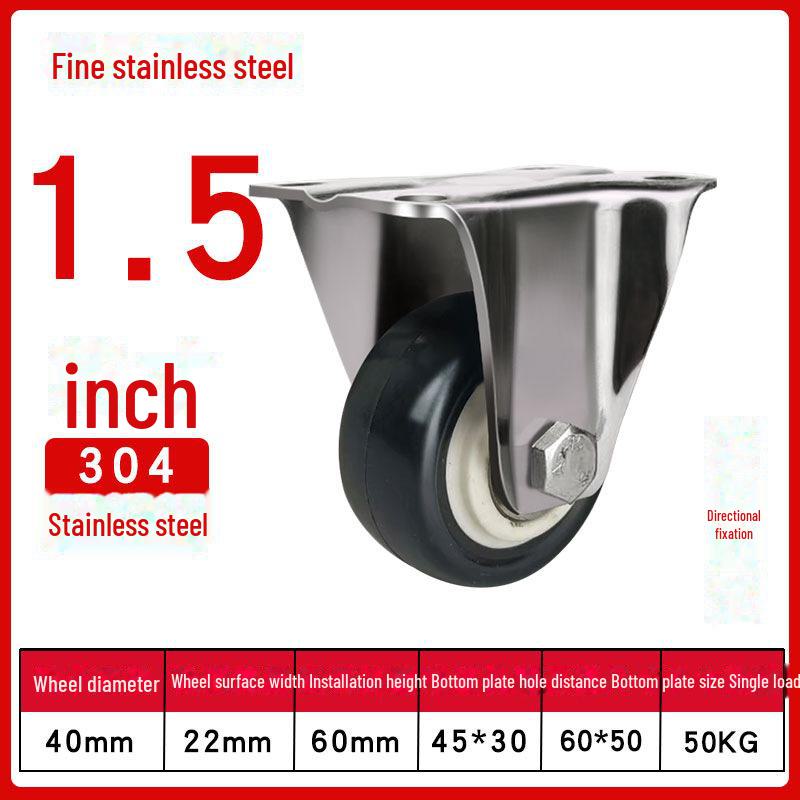 Medium 304 Stainless Steel Silent Caster Wheels with Brakes - Available In 3", 4", and 5" Sizes (Anti-Rust & Labor-Saving)