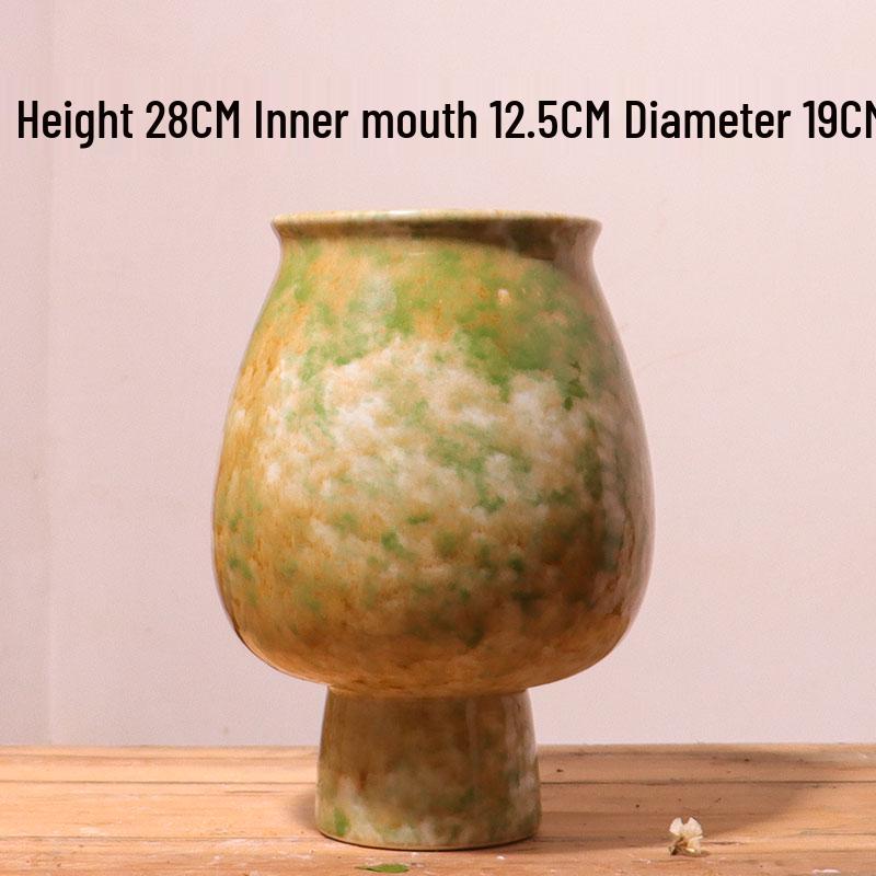 Glazed Ceramic Hydroponic Vase: Minimalist Home Flower Arrangement Decor