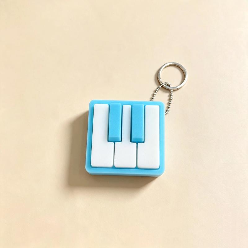 1Pcs Sensory Stress Relief Keychain 3D Printed Mini Piano Keyboard Clicker Fidget Toy Office Desktop Decor Souvenir Gift