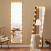 Full-Length Mirror 150x40 cm RGB LED Floor Mirror with 21 Bulbs, 7 Light Colors, Touch Switch, Memory Function