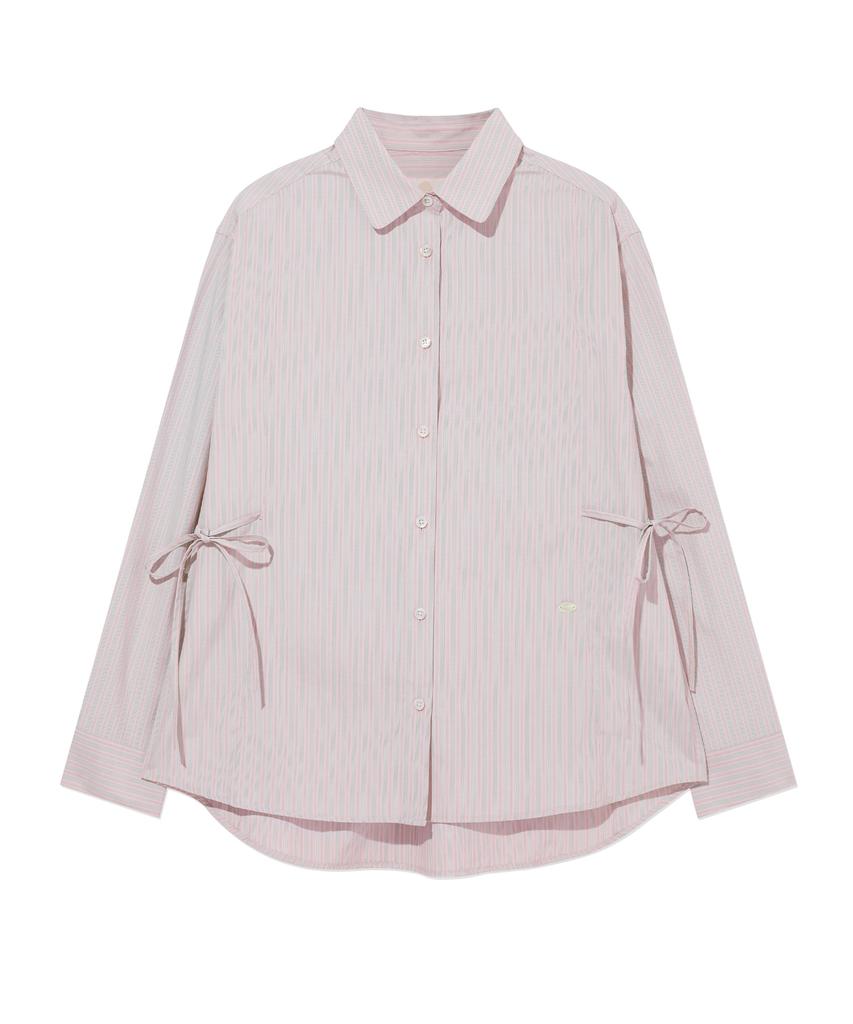 COVERNAT WOMAN Oversized Striped Shirt Light Pink