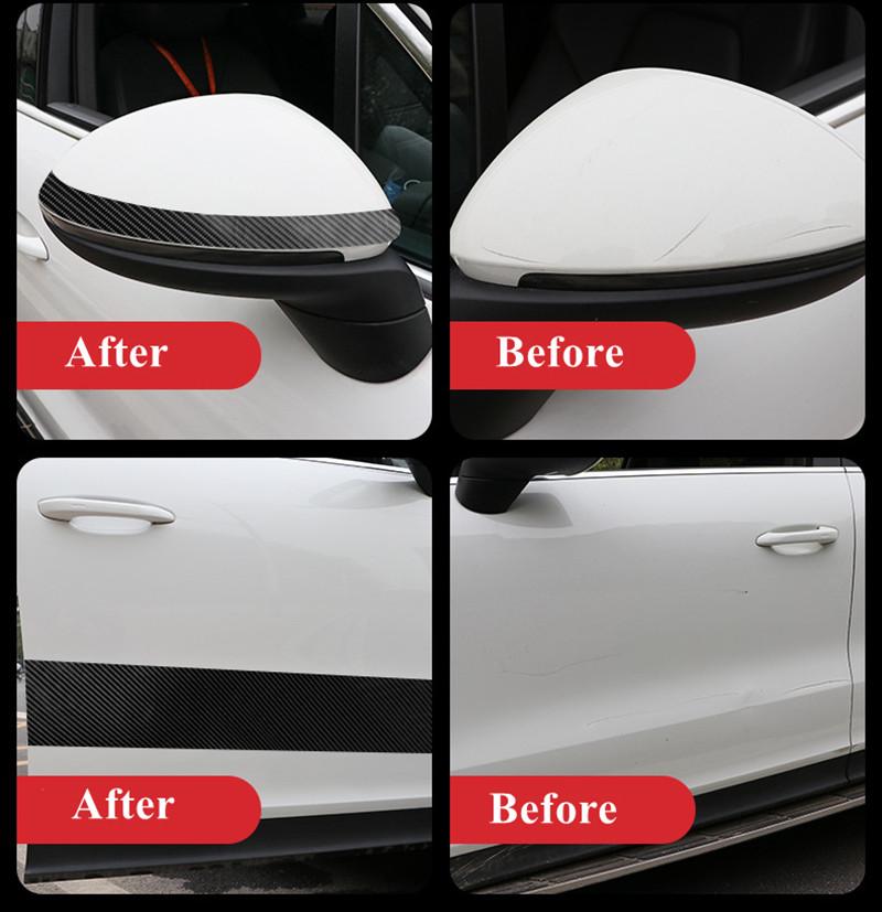 Anti Scratch Car Door Sill Protector Sticker Nano Carbon Fiber DIY Paste Protector Strip Auto Side Mirror Protection Tape Film
