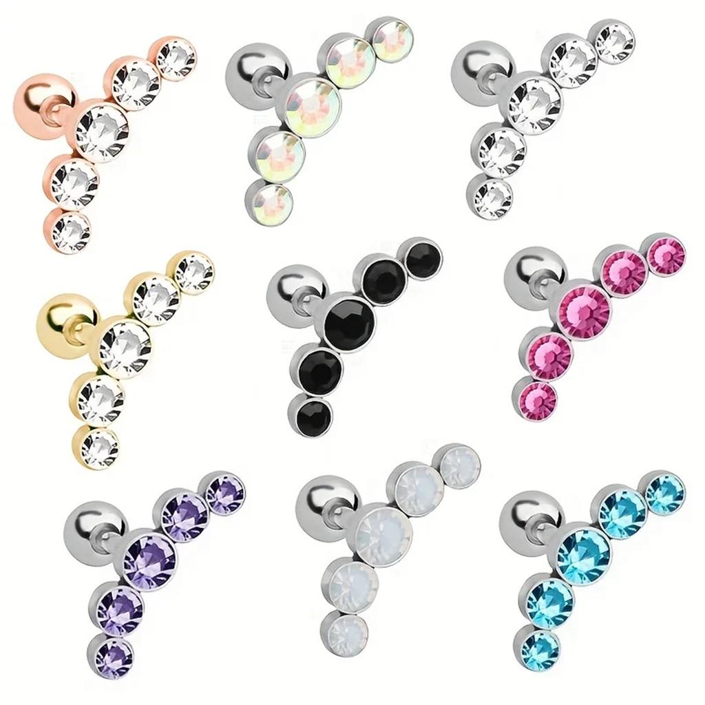 316 Stainless Steel Fashion Stud Earrings Screw Back Cartilage Tragus Conch Helix Piercing Jewelry