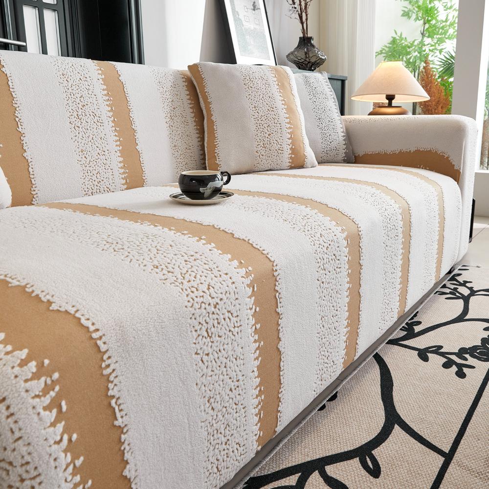 Jacquard Samt Neuer All-Inclusive Universal-Sofabezug Grenzüberschreitend Vier-Jahreszeiten Universal Rutschfest Elastisch Sofaüberwurf Kissen