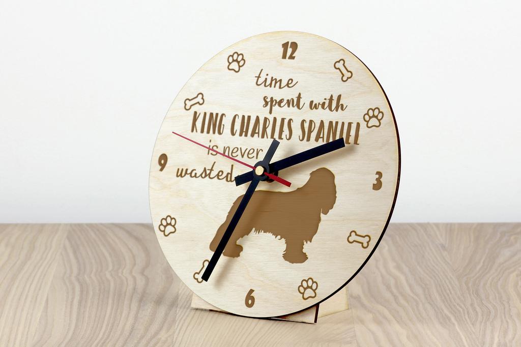 Cavalier King Charles Spaniel - clock with dog, wooden clock with engraving, personalised clock by Art-Dog
