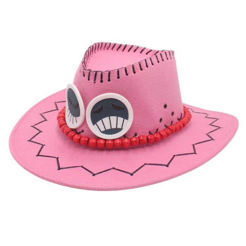 Fire Fist Ace Cosplay Cap - One Piece Anime Stage Performance Gift Hat One Size розовый