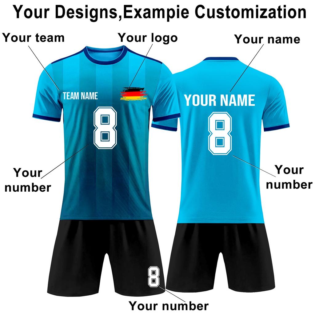 Personalised Shirts Kit Mens Girls With Name Number Custom Football Jerseys For Boys Training Suit