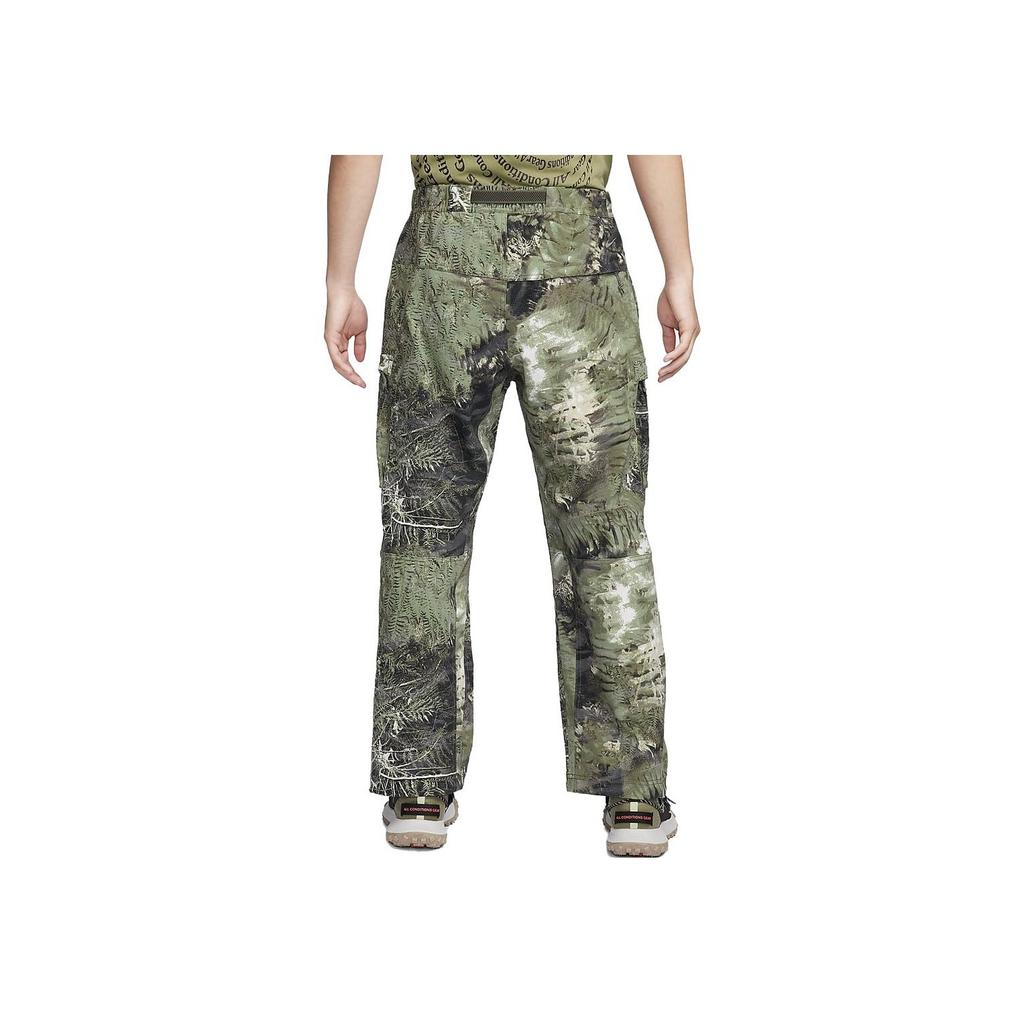 Nike Acg Smith Summit Cargo Print Pants With Multiple Pockets Men Bottoms Olive-Green FB8200-386