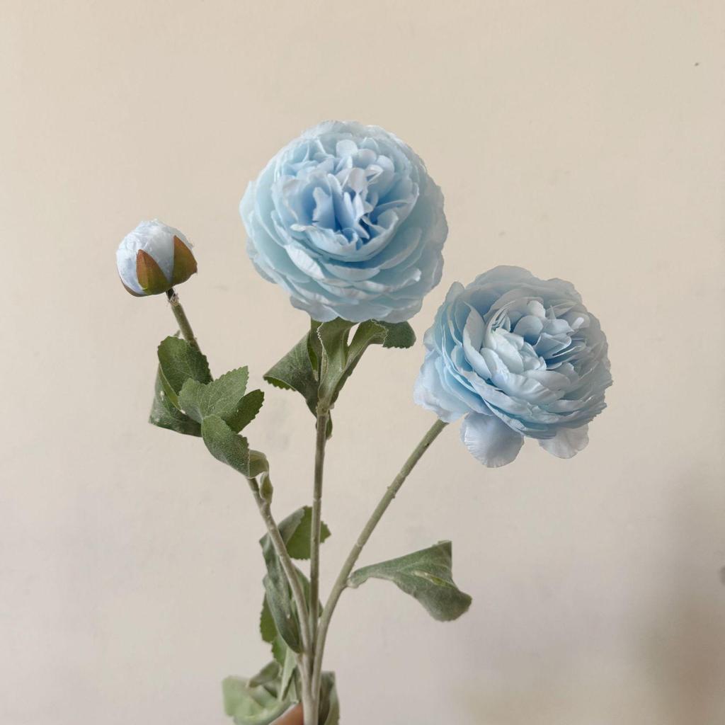 3-Head Flocked Lotus & Peony Faux Flower for Home Décor - Trendy Window Decoration Style Inspired by TikTok and Xiaohongshu