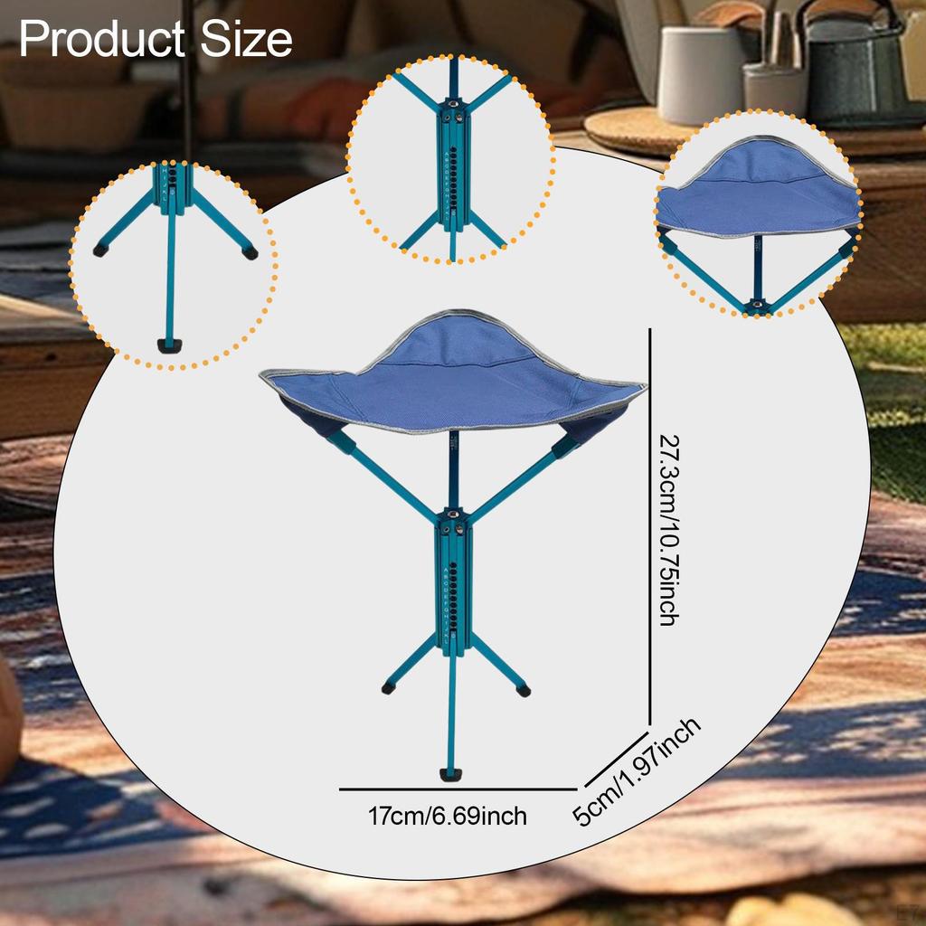 Camping Stool Fishing Tripod Foot Rest Compact Small Foldable Chair Slacker for Picnic Walking