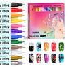 12/24 Colors Nail Art Pen Set Quick Dry Graffiti Nail Art Markers Fine Tip Waterproof Polish Pens Drawing Painting Liner Brush
