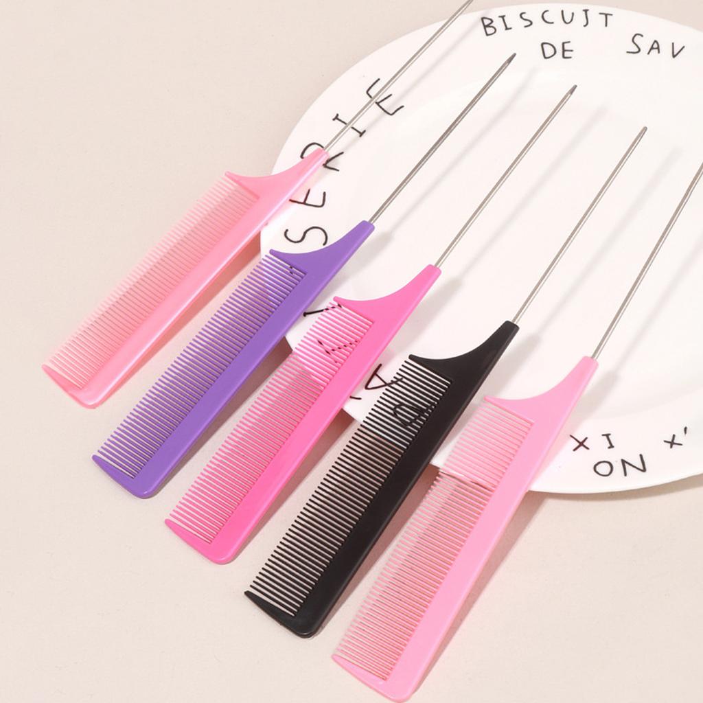 Professional Pointed Tail Comb Salon Hair Styling Stainless Steel Antistatic Dyeing Hair Comb Suitable for All Hair Types