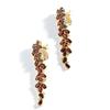 925 sterling silver Women's Long party earrings natural Mozambique garnet Leaf shape design fine jewelry for birthday party wear