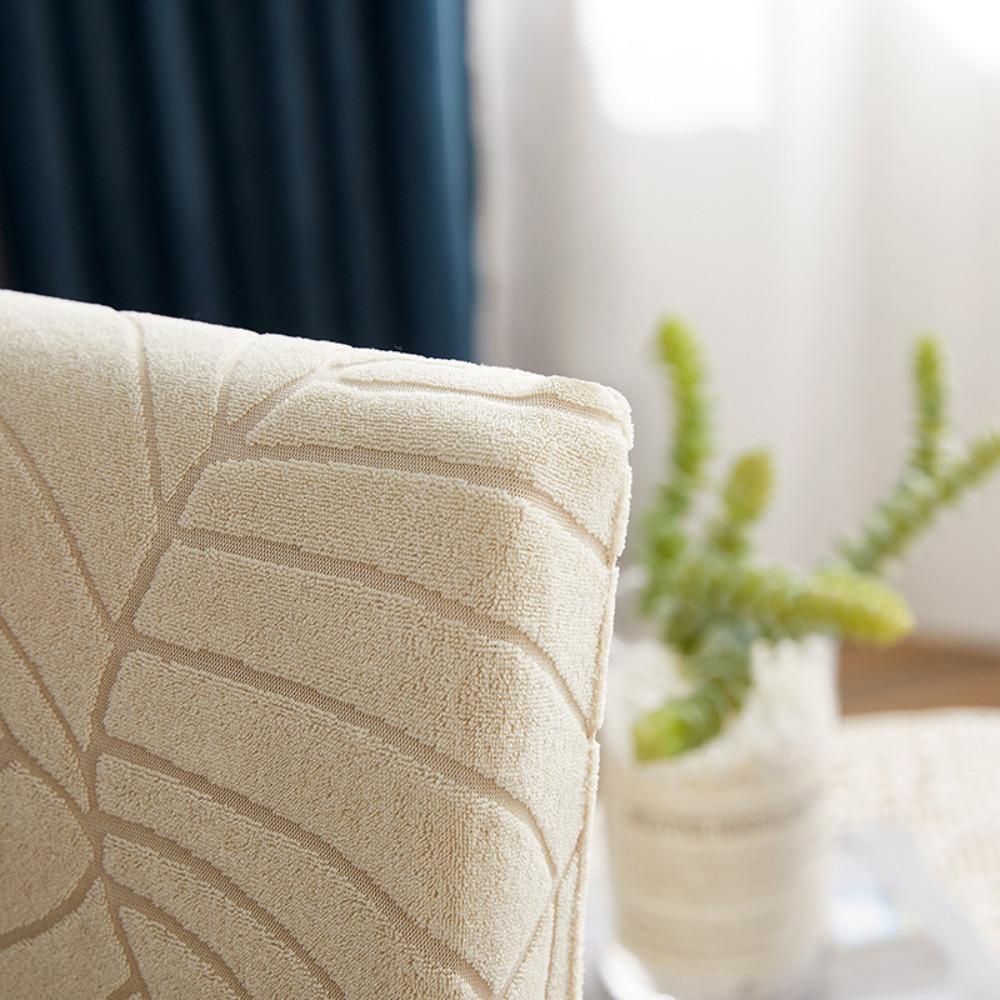 Stretchable Chair Covers Waterproof Jacquard Seat Covers Modern Simple Office Dining Set Pure Color Elastic