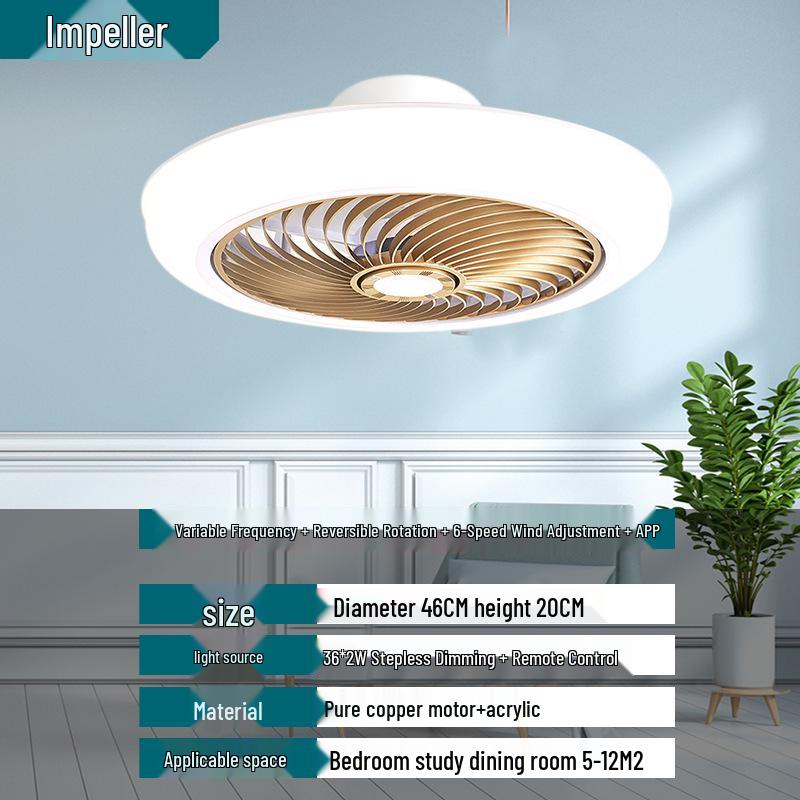 

Modern Japanese Ceiling Fan with Integrated Light and Silent Operation 220V Dimmable + Remote