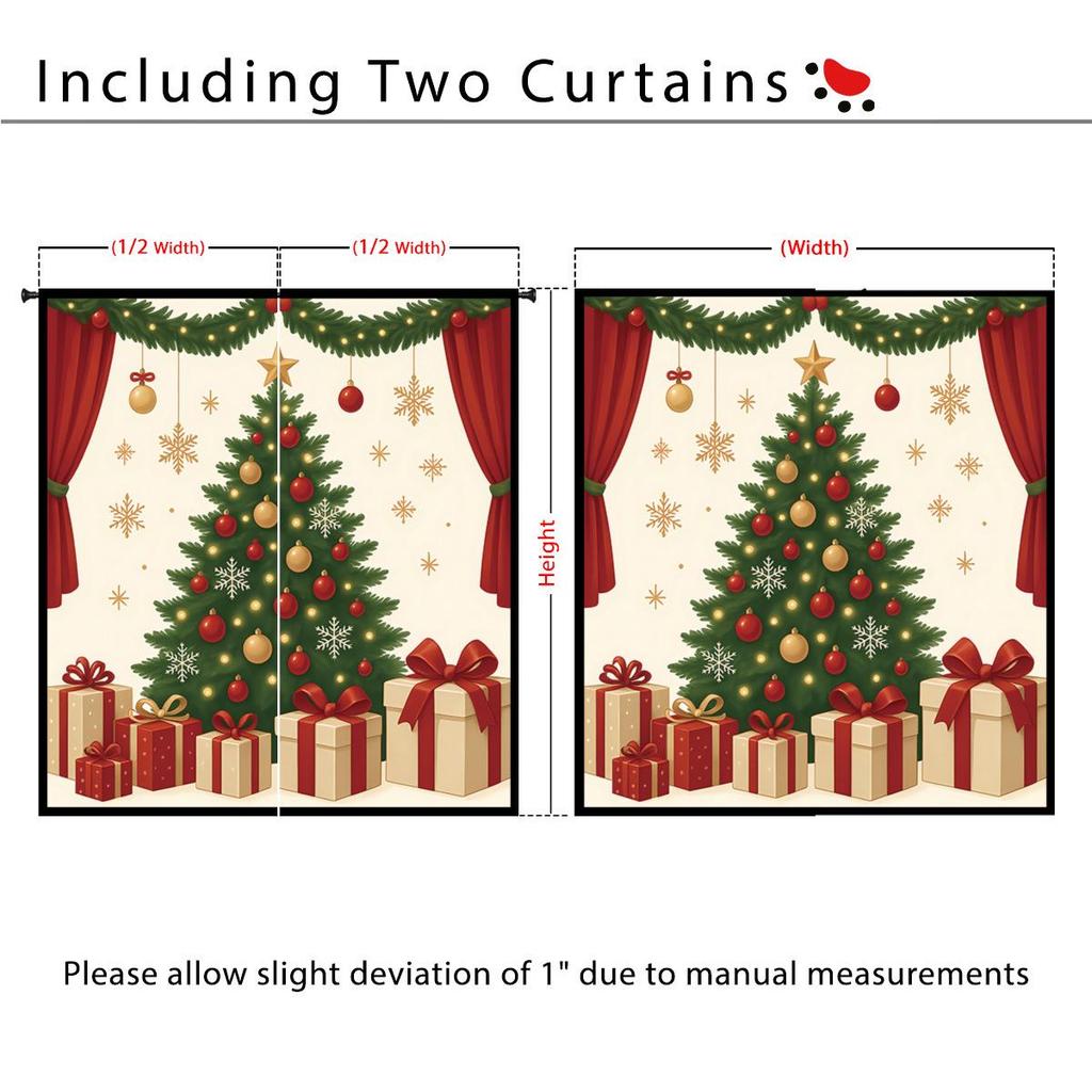 Custom Christmas Gnome Blackout Curtains: High Precision, Sun Protection, Thickened Polyester