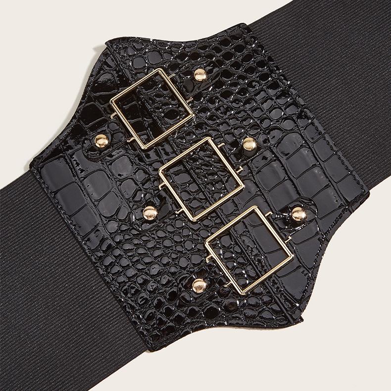 Decorative Belt Women'S Skirt Spring And Autumn Dress Suit Coat Waist Elastic Elastic Wide Waist Seal