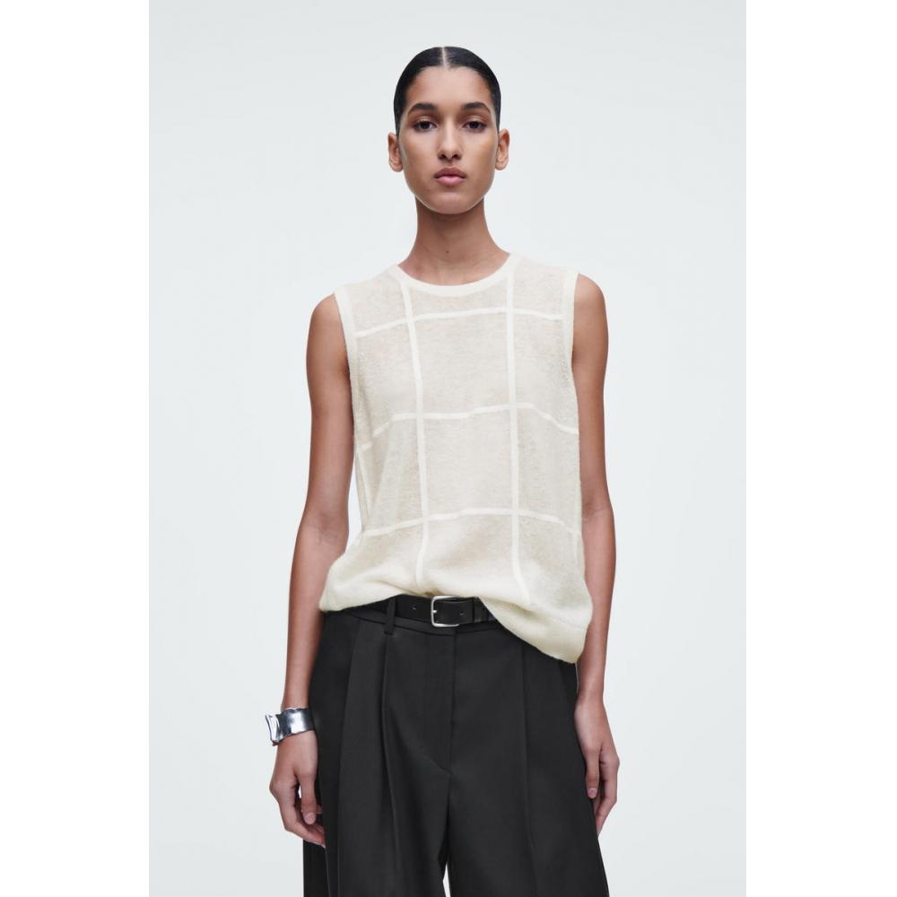 

Cos Japan Window Pane Check Vest Ivory/XS